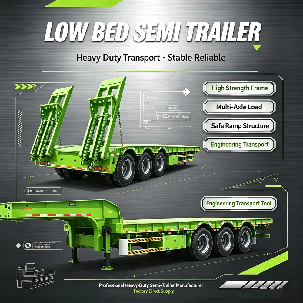 Factory Direct Lowbed Semi-Trailers