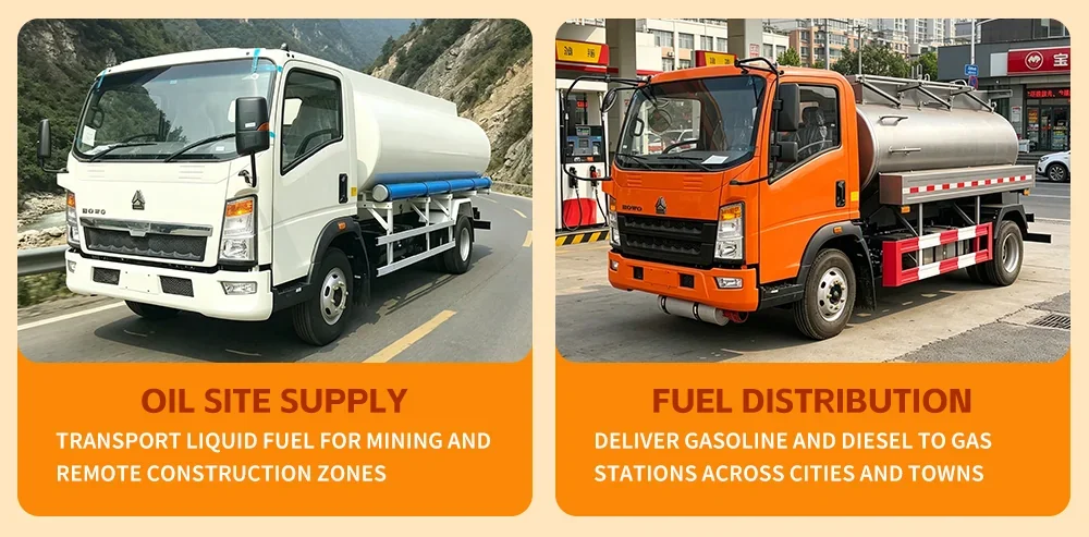 howo 4x2 fuel tanker truck applications