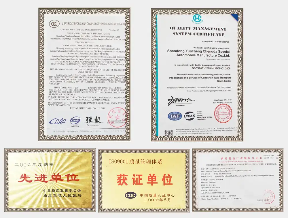 chengda certificates