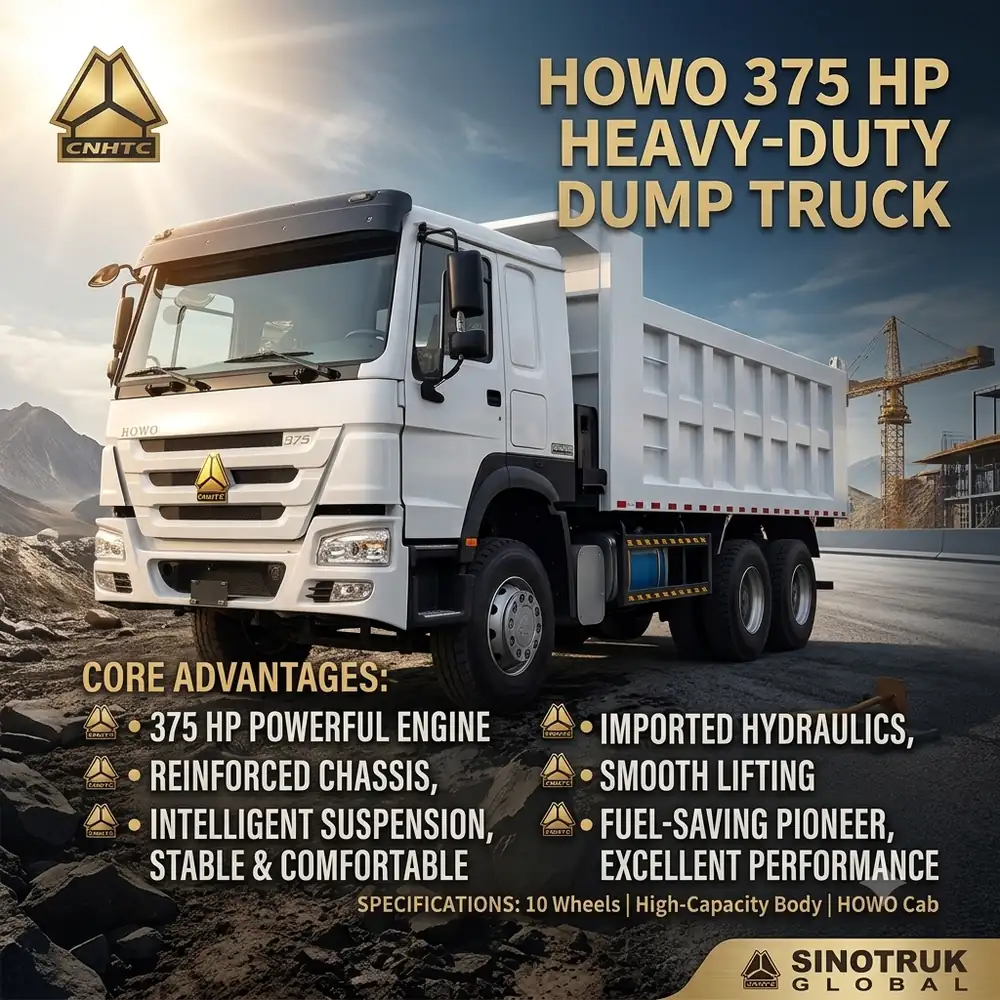 China National Heavy Duty Truck Group's HOWO dump trucks are set to sail, helping to efficiently upgrade global infrastructure projects