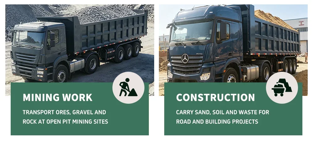 3 axle dump semi trailer applications