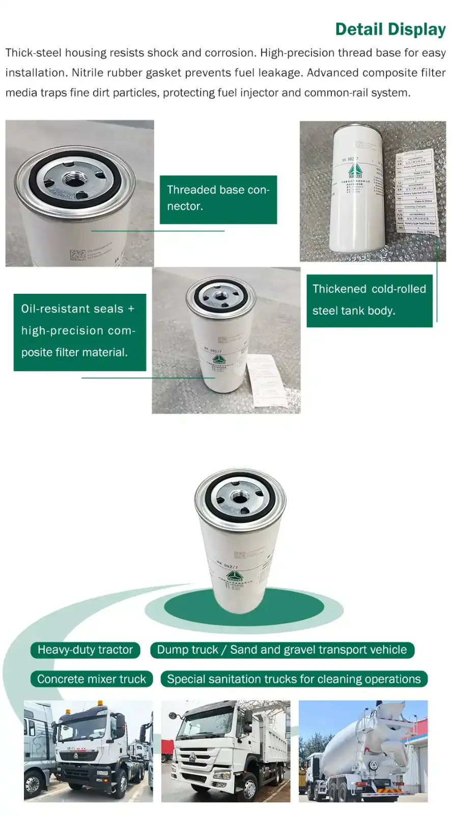 VG1560080012 Spin-on Fuel Fine Filter