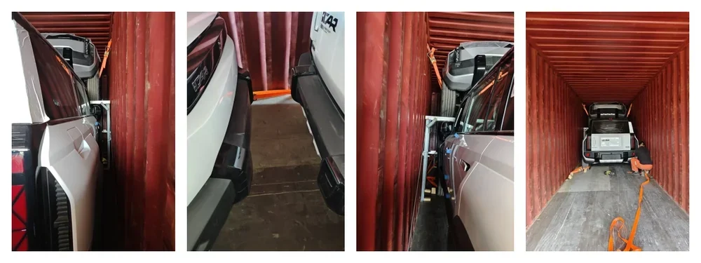 Electric SUV export loading to Bolivia