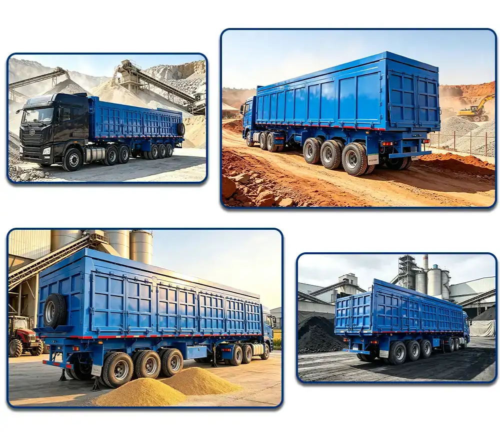 4 Axle Dump Trailer Mining Application