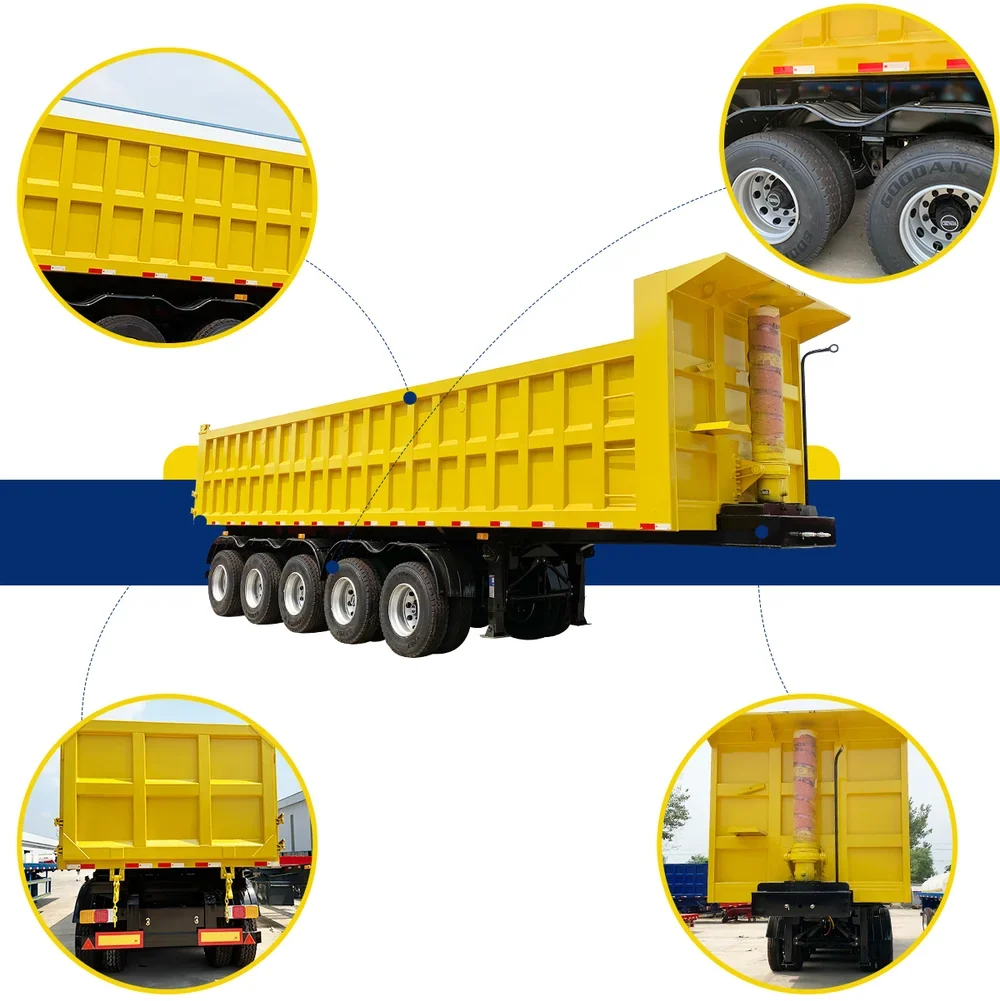 5 Axle 100Ton Rear Dump Semi-trailer Details