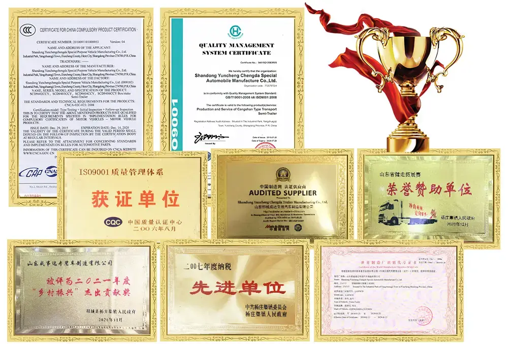 ISO and CCC certification documents