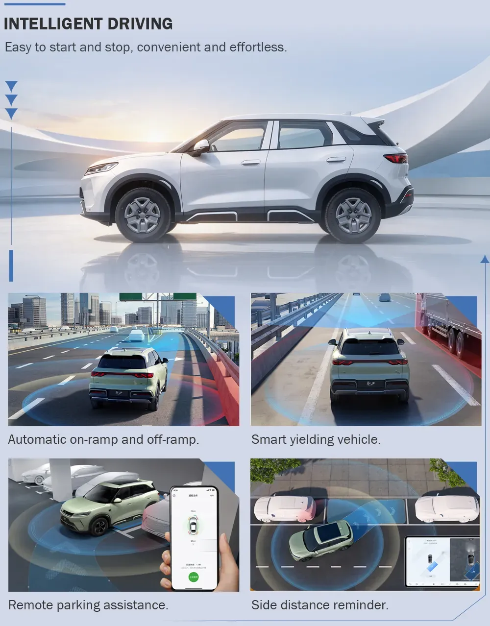 BYD YUAN UP crossover SUV in city use