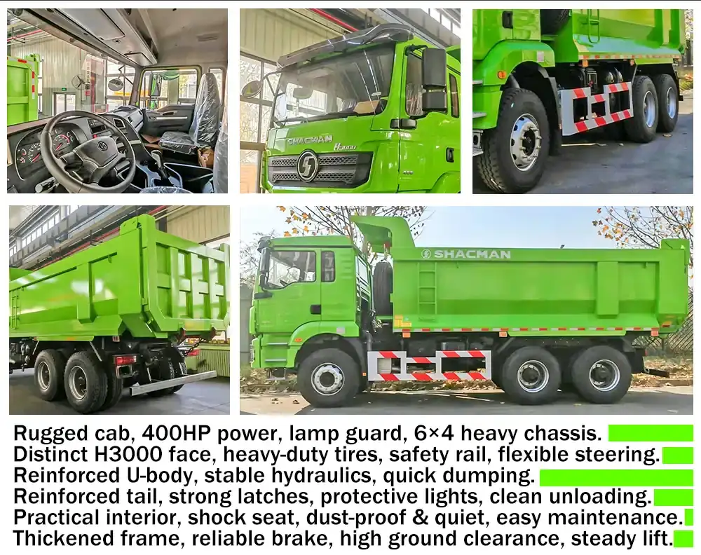 SHACMAN H3000 400HP 6x4 Tipper Truck features