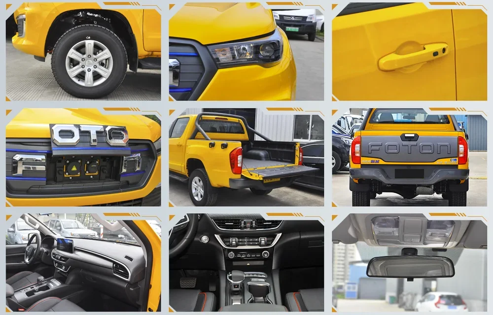 Foton General EV electric pickup truck chassis frame and cargo bed details