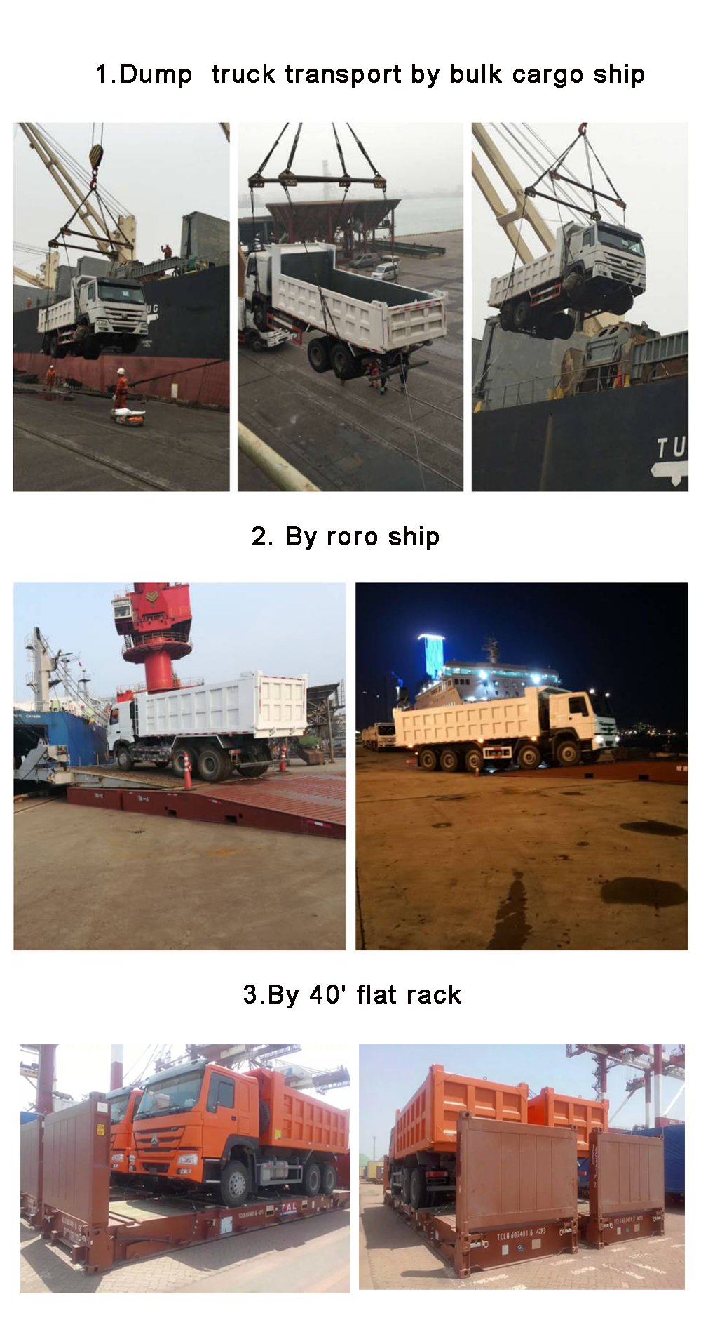 Used Dump Truck Shipment