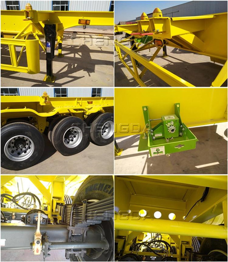 3 Axle 40Ton skeleton Container Semi Trailer Detail