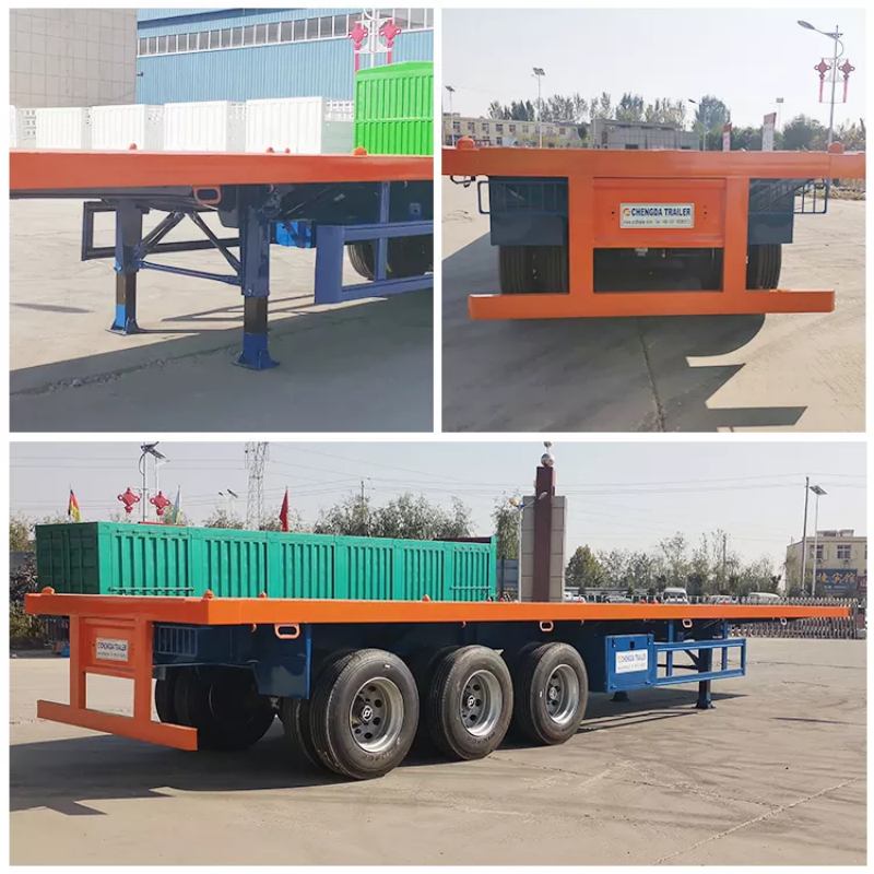 Reboque de plataforma pesada de 3 eixos 3 axle heavy duty flatbed trailer